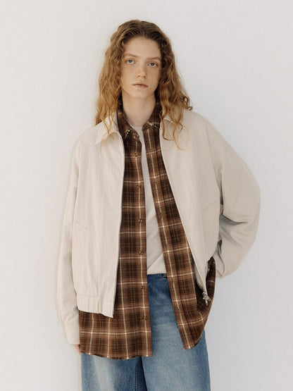 Washed Gabardine Blouson - Beige 1