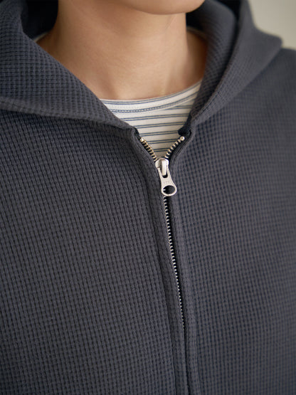 Current Waffle Hoodie Zip-up - Charcoal 9