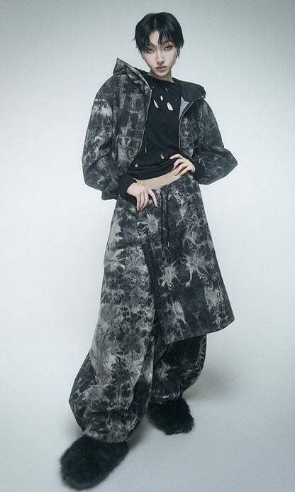 Reculer Pipe dyed denim skirt pants(ブラック) 商品画像5/6