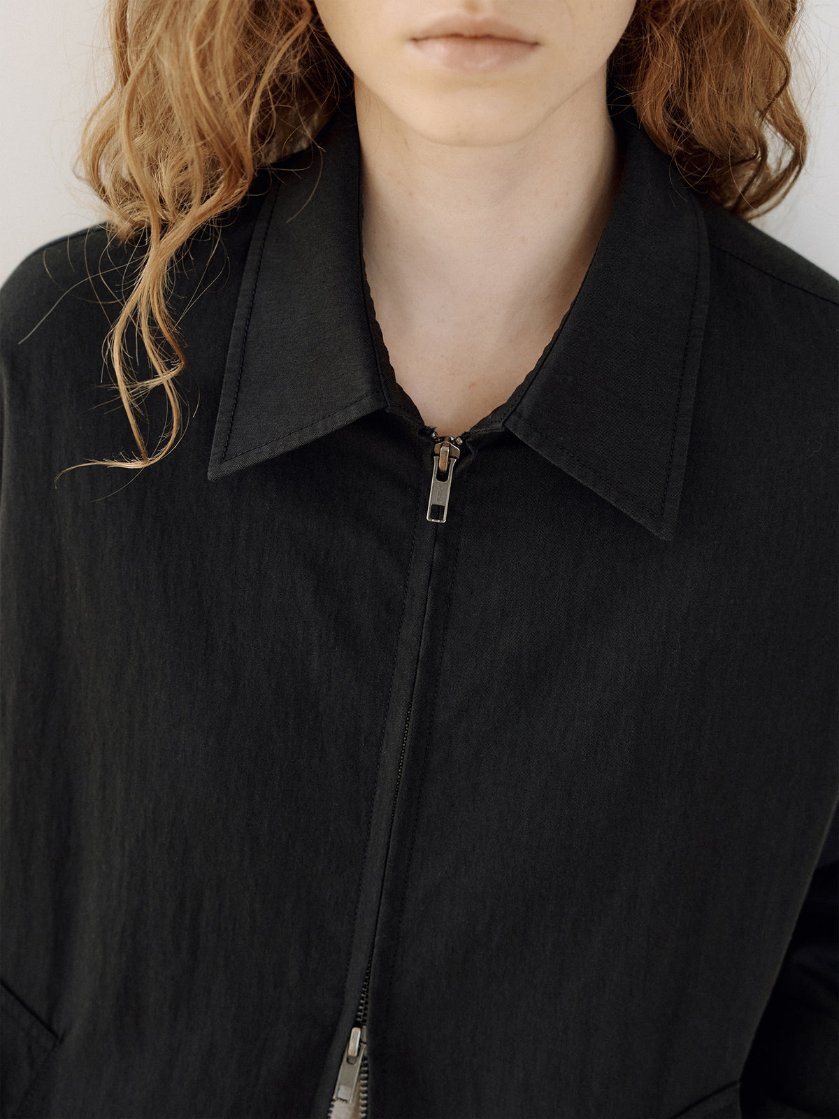 Washed Gabardine Blouson - Black 4