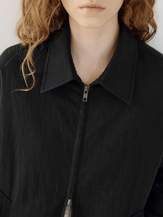 Washed Gabardine Blouson - Black 4