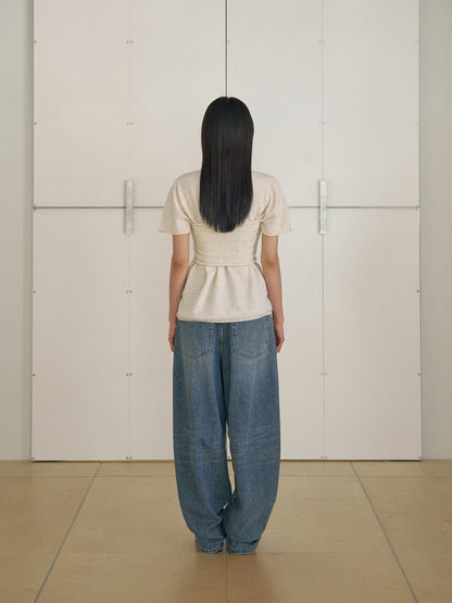 MARAN Curved Denim Pants - Indigo 商品画像20/21