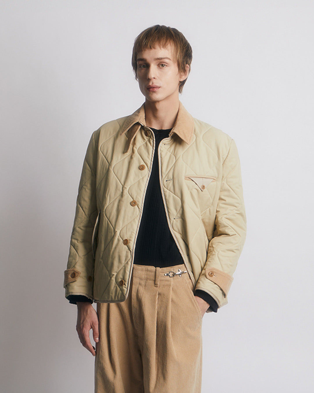 QUILTED HERITAGE JACKET -BEIGE