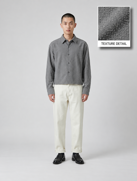 Crinkle Textured Cropped Shirt