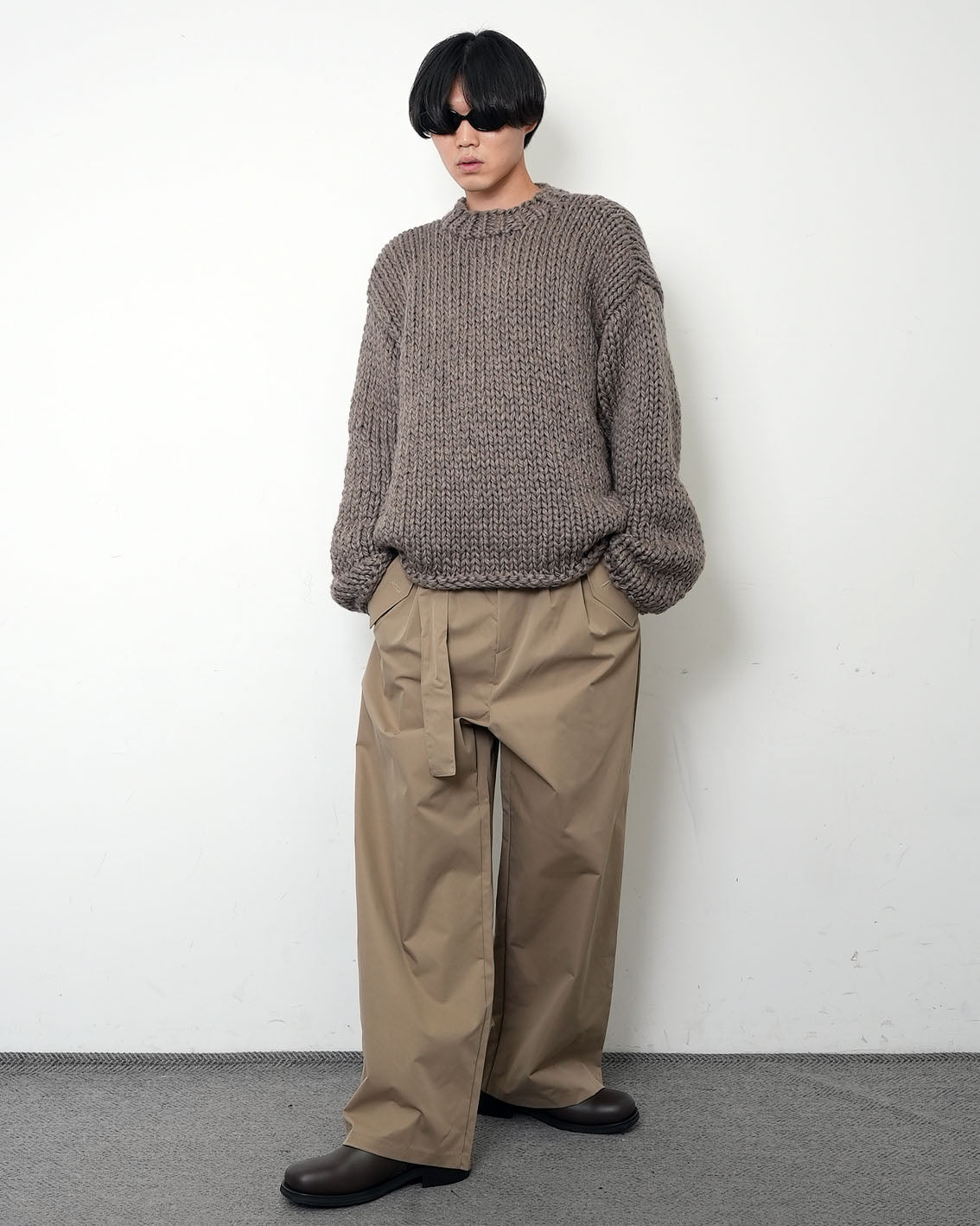 【HANDMADE】Shaggy Round Knit