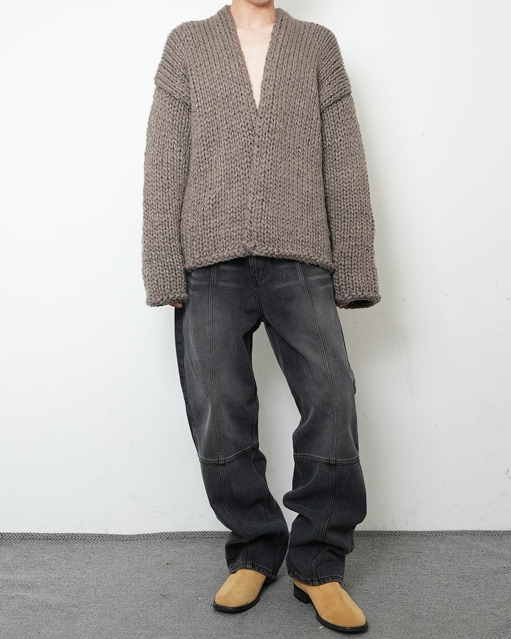 【HANDMADE】Shaggy Knit Cardigan