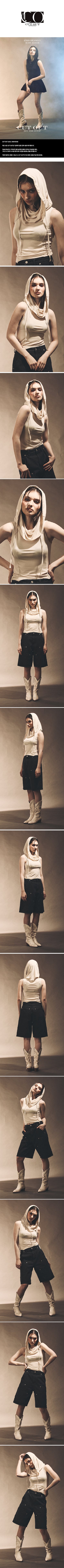 COWL HOODIE SLEEVELESS [IVORY]
