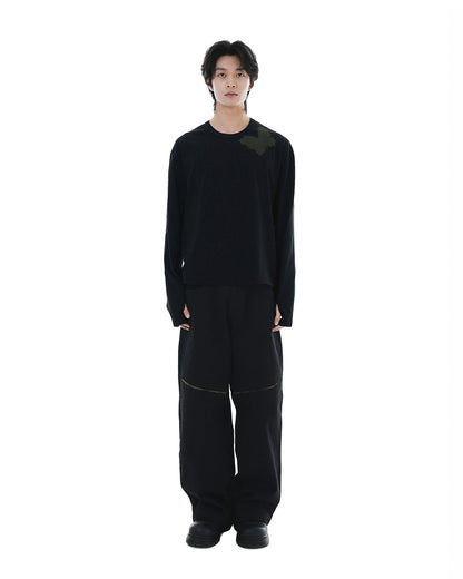 Hidden Tone Cut Pants_Black