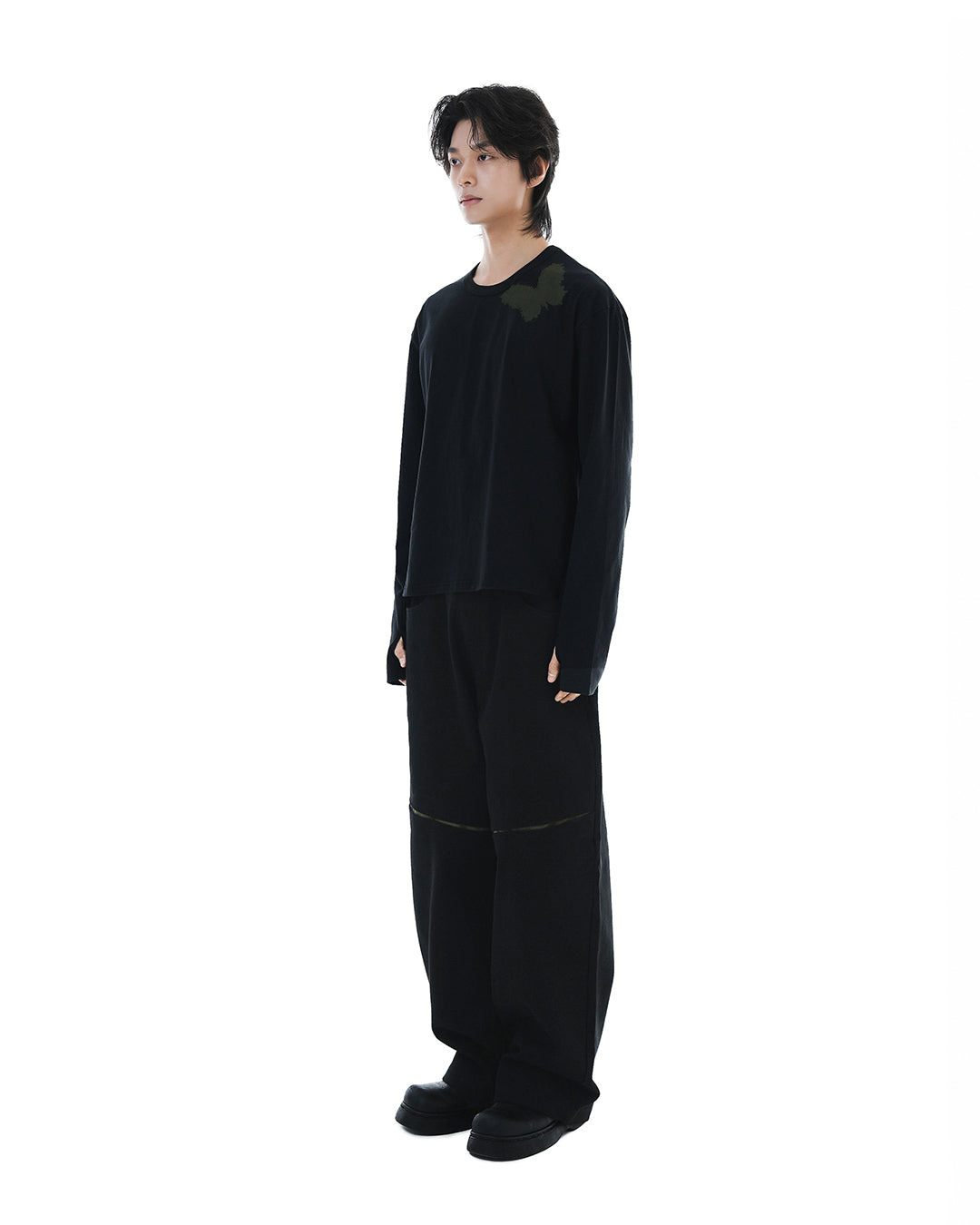 Hidden Tone Cut Pants_Black 