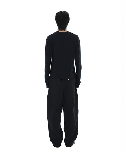Hidden Tone Cut Pants_Black