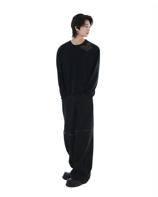 Hidden Tone Cut Pants_Black 