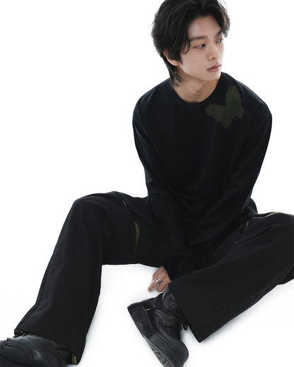 Hidden Tone Cut Pants_Black