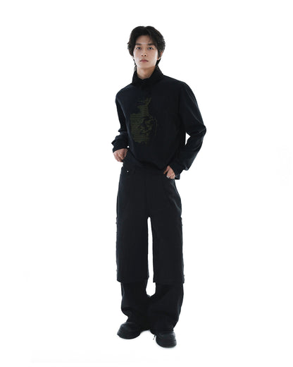 Scripted Face Crop Long Sleeve_Black 