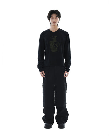 Scripted Face Crop Long Sleeve_Black 