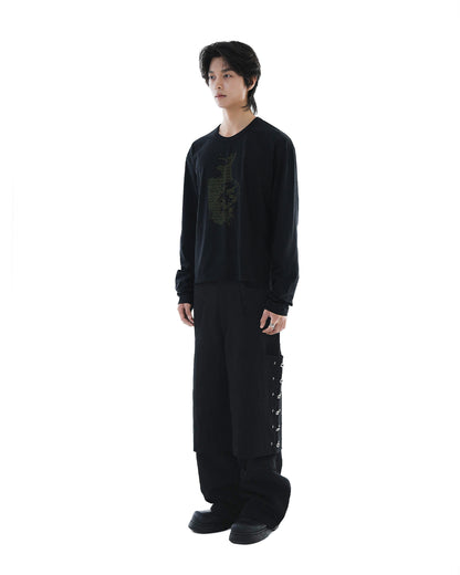 Scripted Face Crop Long Sleeve_Black 
