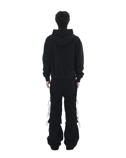 Flare Variant Layered Wide Cotton Pants_Black