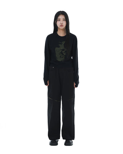 Scripted Face Crop Long Sleeve_Black 