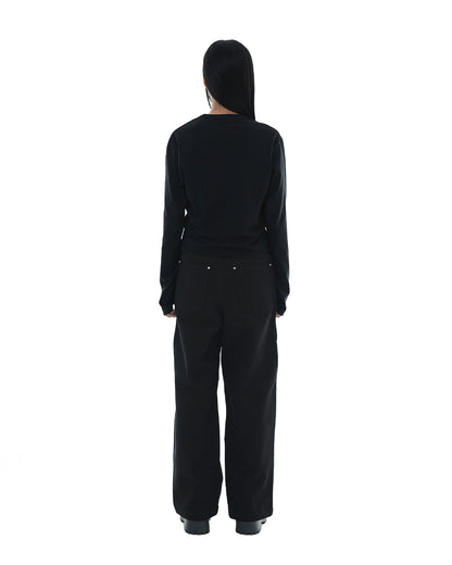 Scripted Face Crop Long Sleeve_Black 