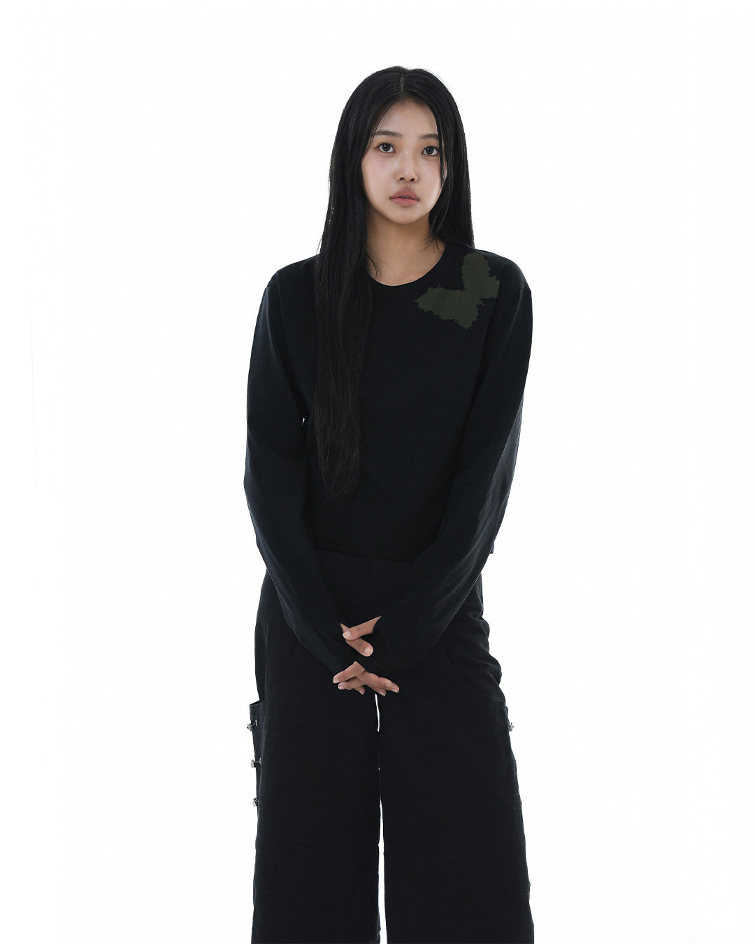 Butterfly Crop Long Sleeve_Black 
