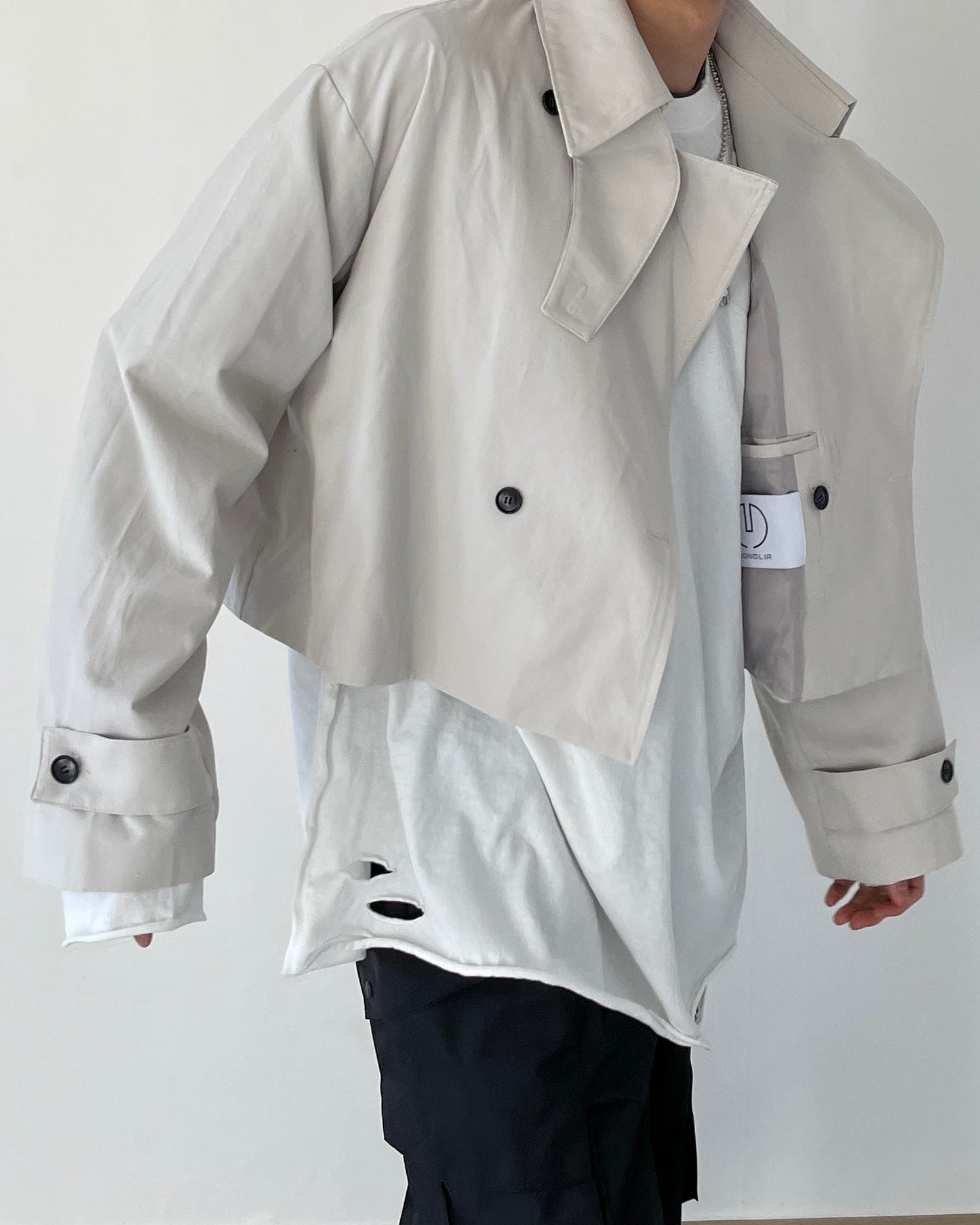 Cropped Trench Coat - WooStore