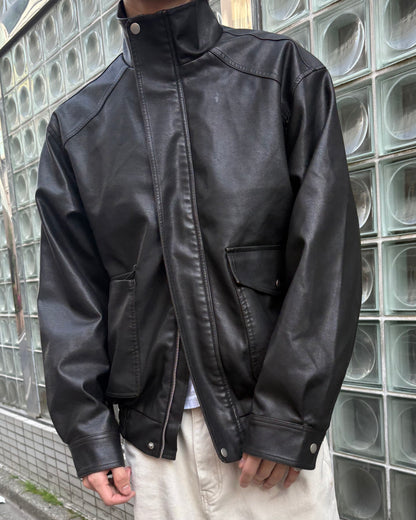 Glow Leather Blouson Jacket