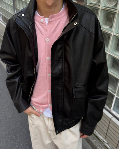 Glow Leather Blouson Jacket