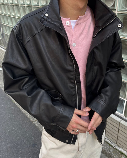 Glow Leather Blouson Jacket