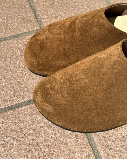 Italian Suede Leather Mule Sandals