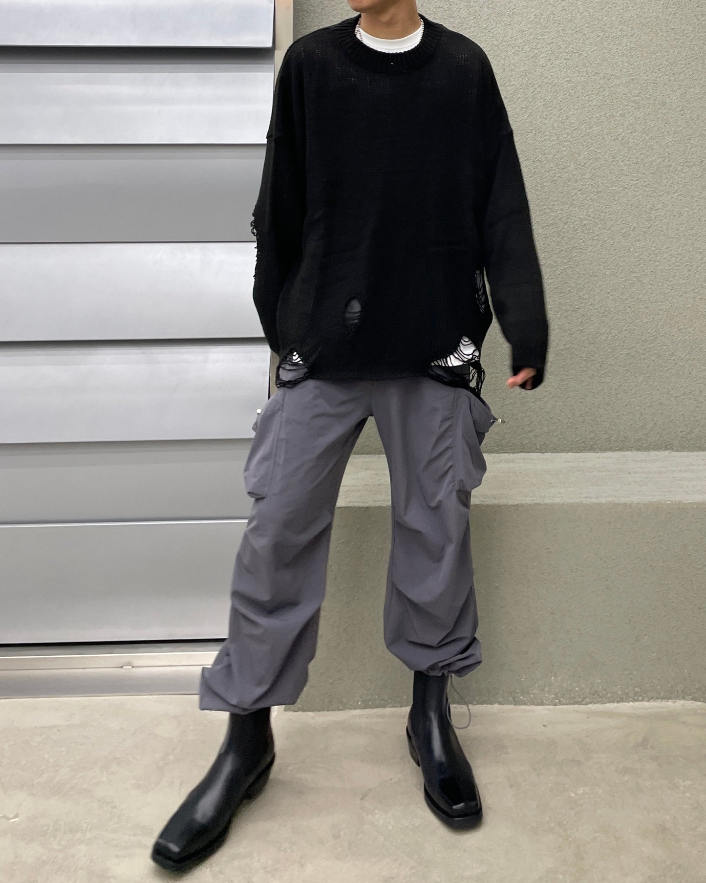 Near Destory Knit - BLACK 