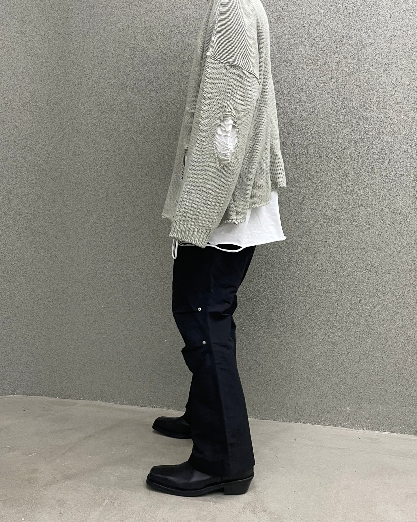 Near Destory Knit - LIGHT GRAY