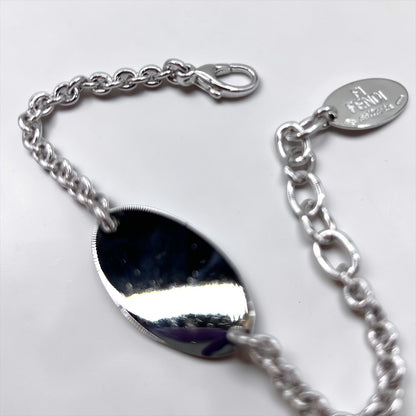 FENDI セレリア selleria シルバー チェーン ブレスレット 925 STERLING オーバル ロゴ プレート