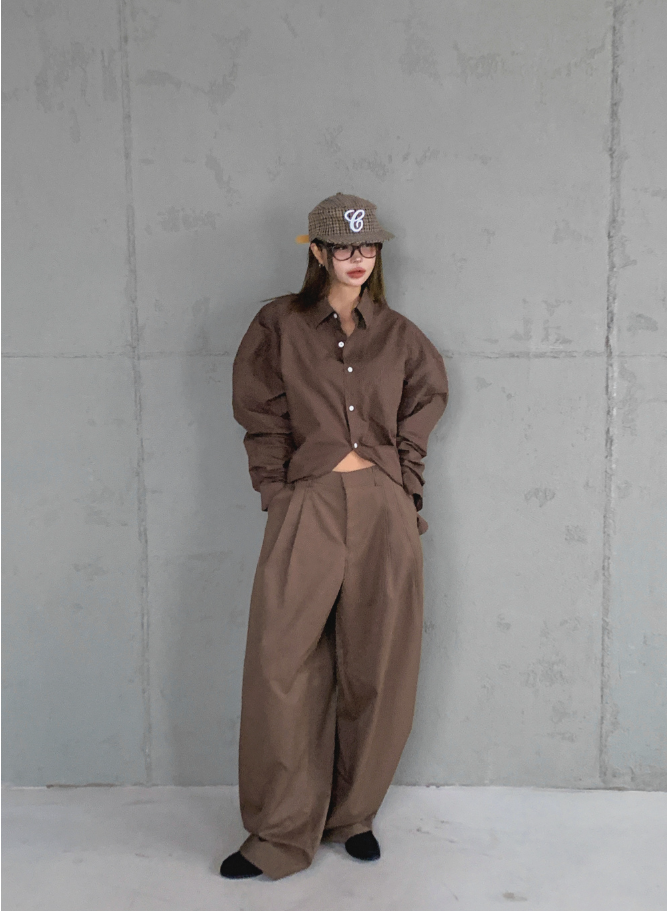 Balloon Wide Cotton Pants