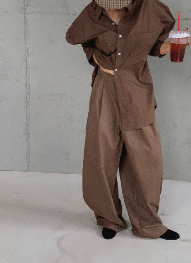 Balloon Wide Cotton Pants