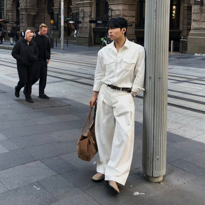 Neutral Wide Slacks