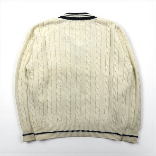 WOODS&GRAY 90s チルデンニット Vネック ホワイト 商品画像2/7