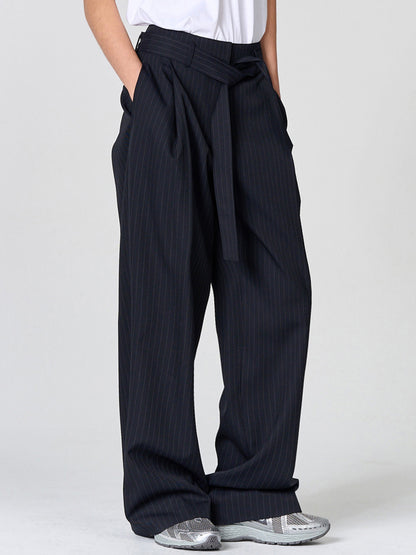 [MAGJAY][Pluvi] Stripe Belted Trousers