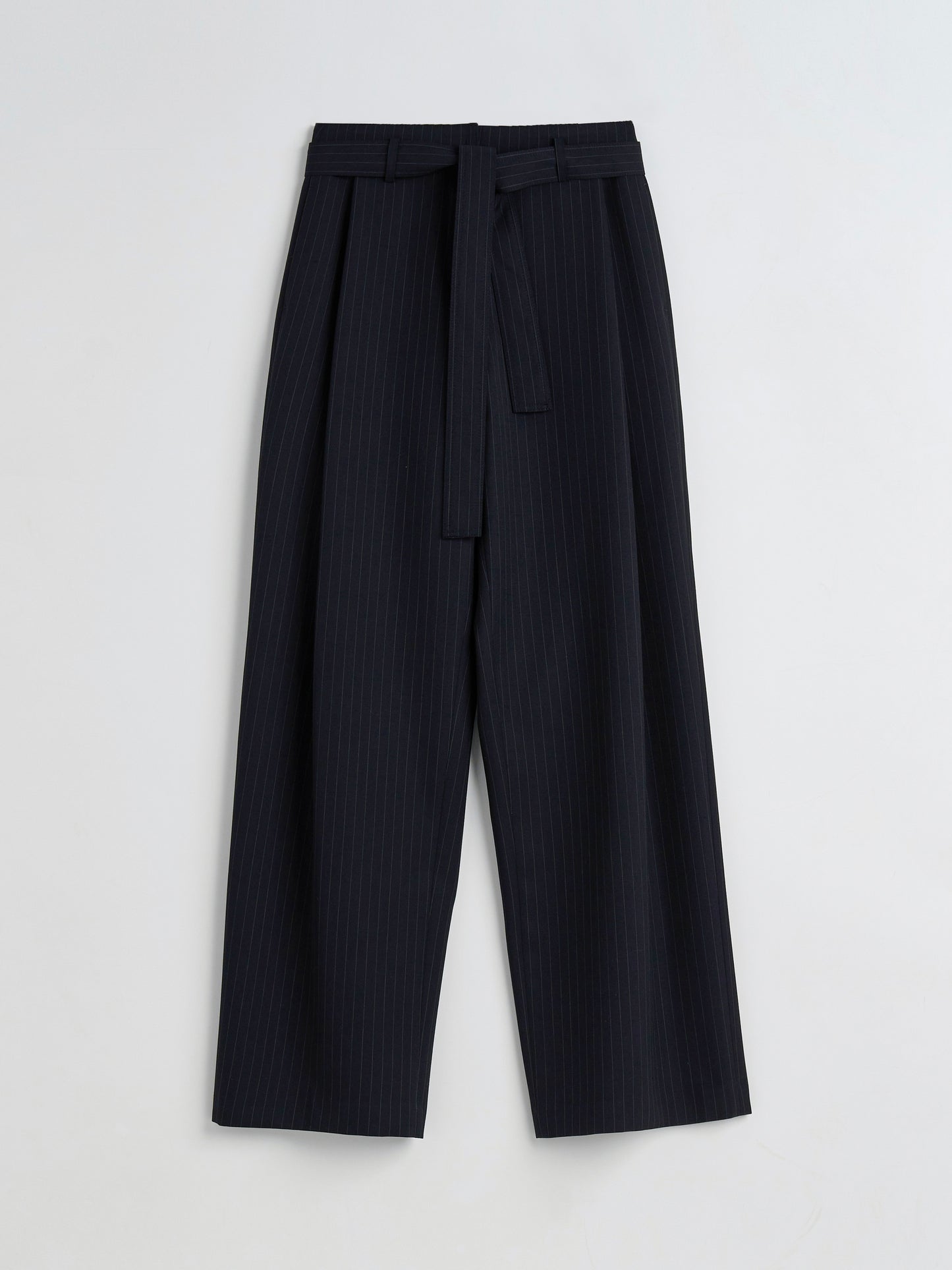 【MAGJAY】[Pluvi] Stripe Belted Trousers