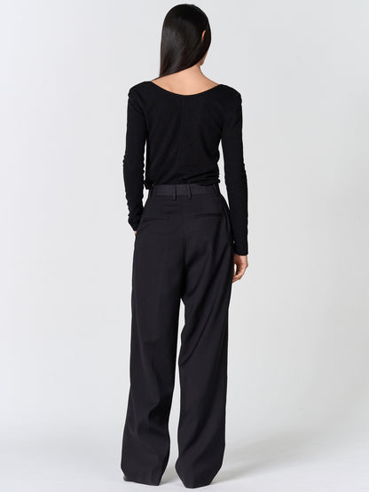 [MAGJAY] Solid Stripe Colorblock Tapered Trousers