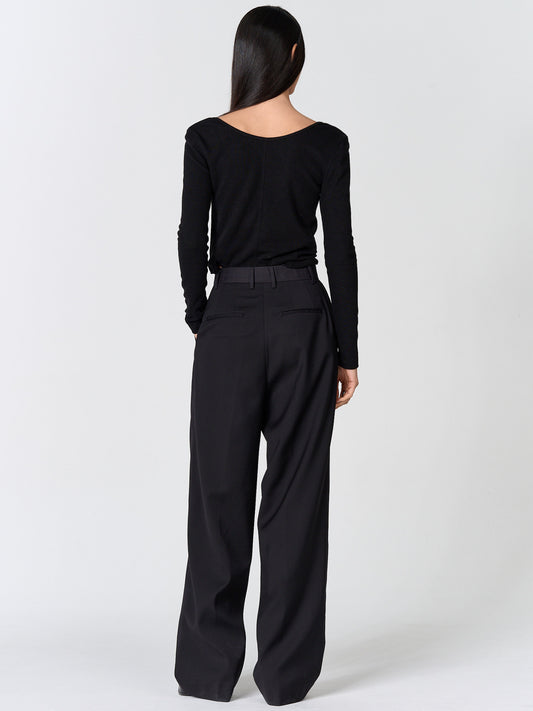 [MAGJAY] Solid Stripe Colorblock Tapered Trousers