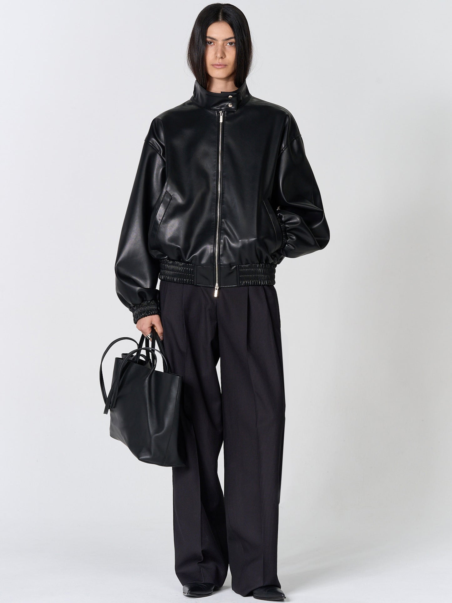 【MAGJAY】Solid Stripe Colorblock Tapered Trousers