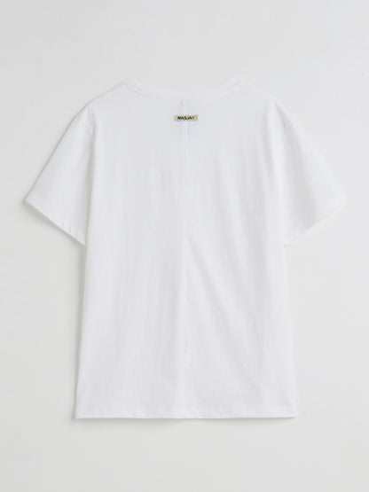 [MAGJAY] Soft cotton U-neck T-shirt