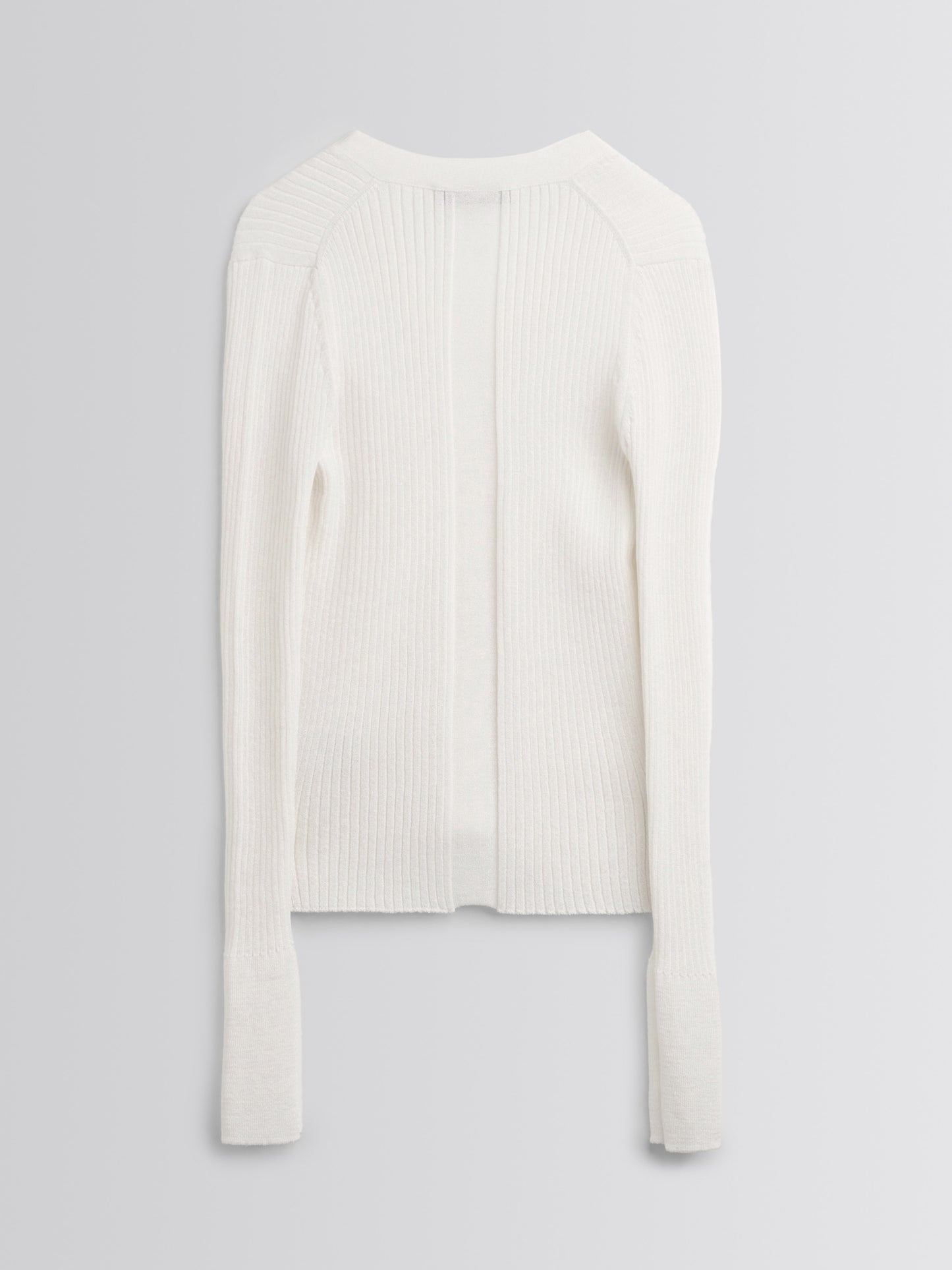 Rib V-Neck Cardigan - Ivory