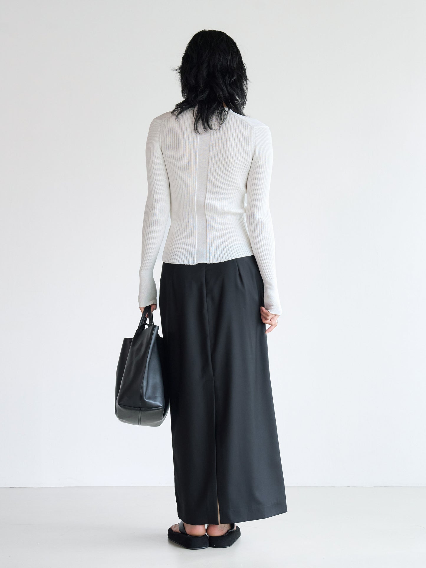 Rib V-Neck Cardigan - Ivory