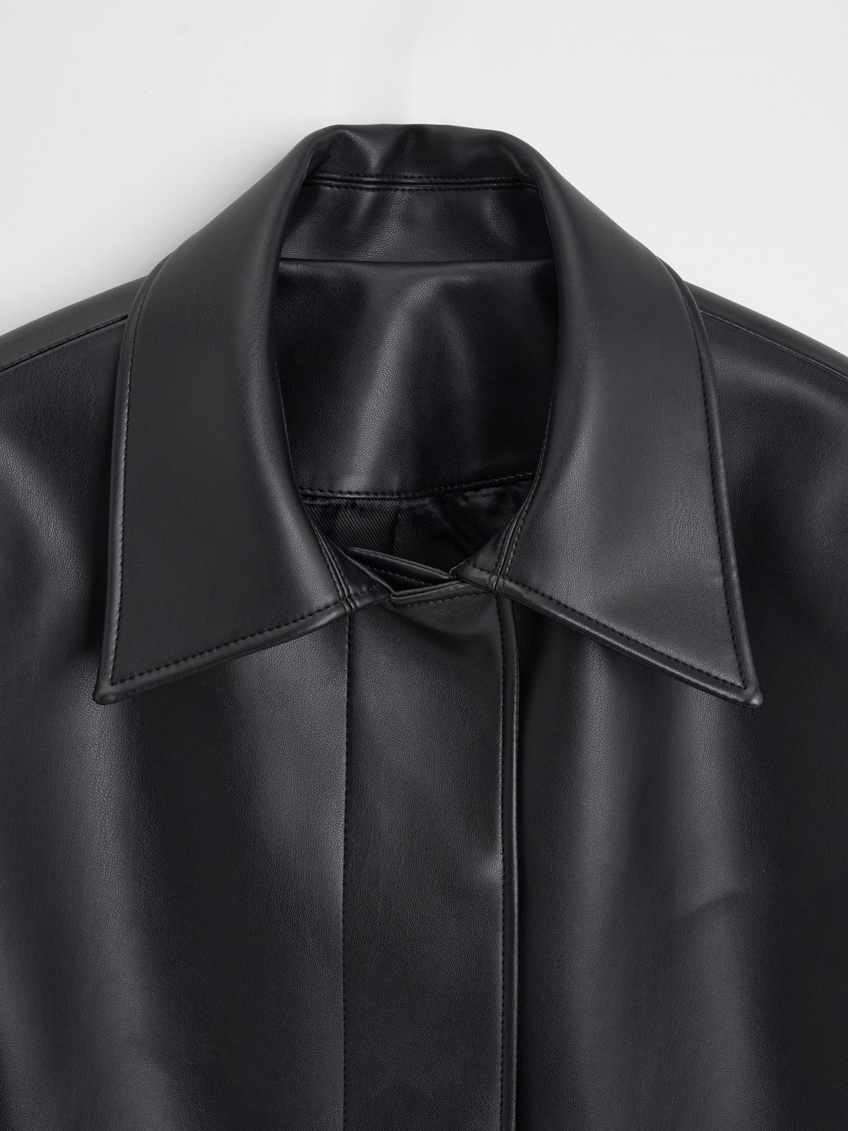 【MAGJAY】Slick Leather Jacket - Black