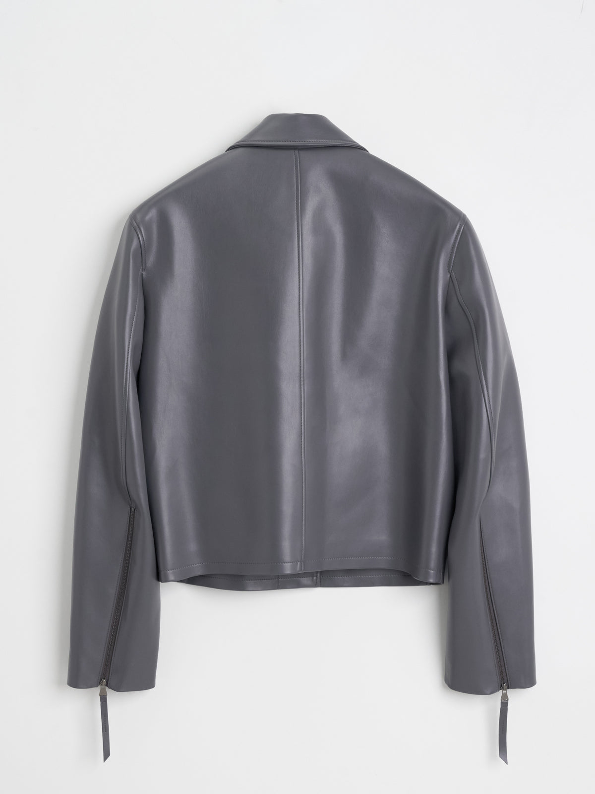 【MAGJAY】Slick Leather Jacket - GRAY