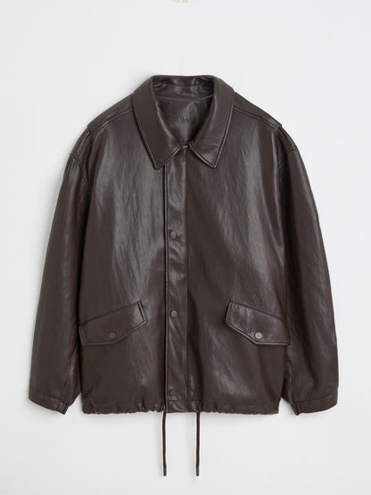 [MAGJAY 2025AW] Volume Leather Bomber Jacket
