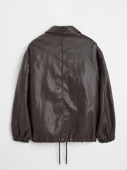 [MAGJAY 2025AW] Volume Leather Bomber Jacket