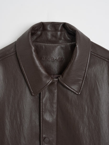 [MAGJAY 2025AW] Volume Leather Bomber Jacket