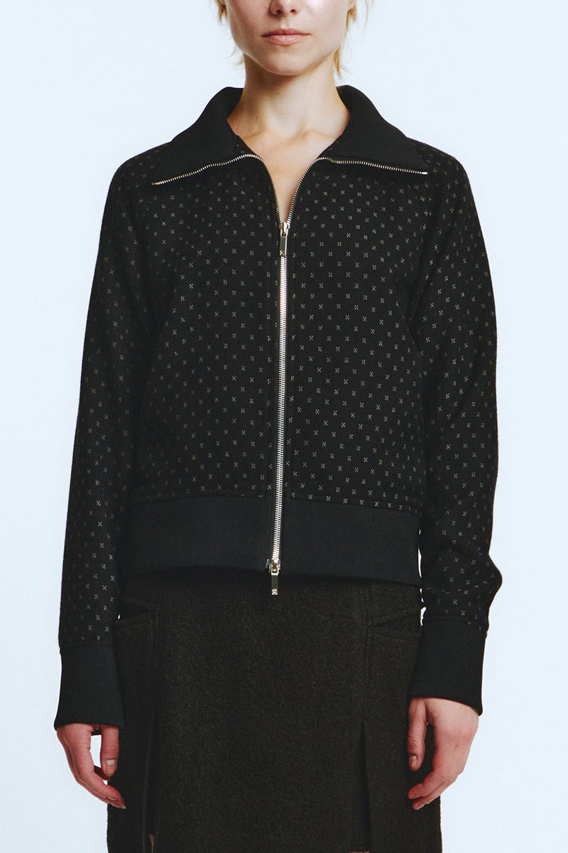 WOOL TRACK JUMPER Black