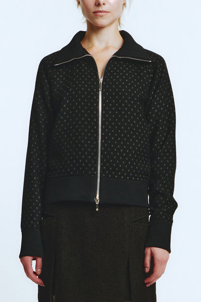 WOOL TRACK JUMPER Black